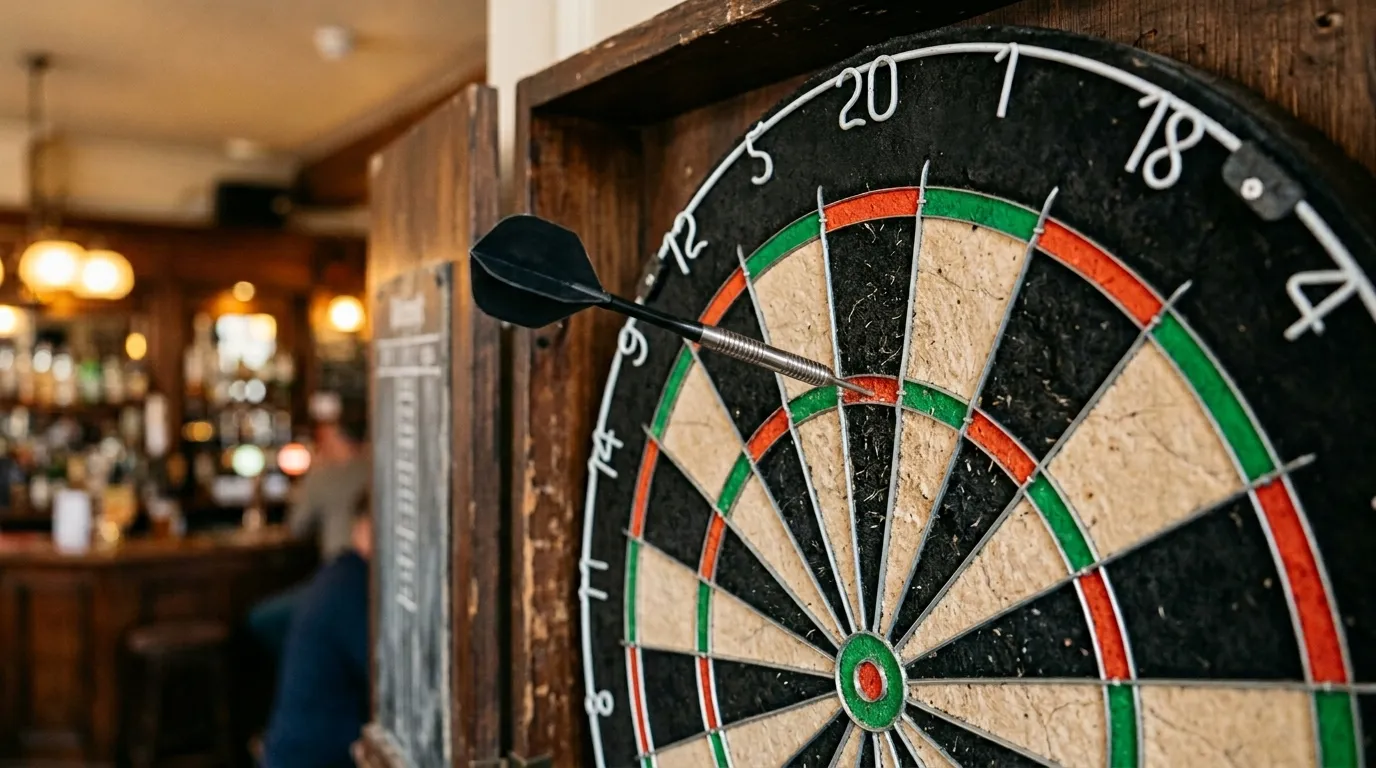 Dartscheibe mit Triple-20 und Doppelfeldern für 501 Double Out Spielmodus